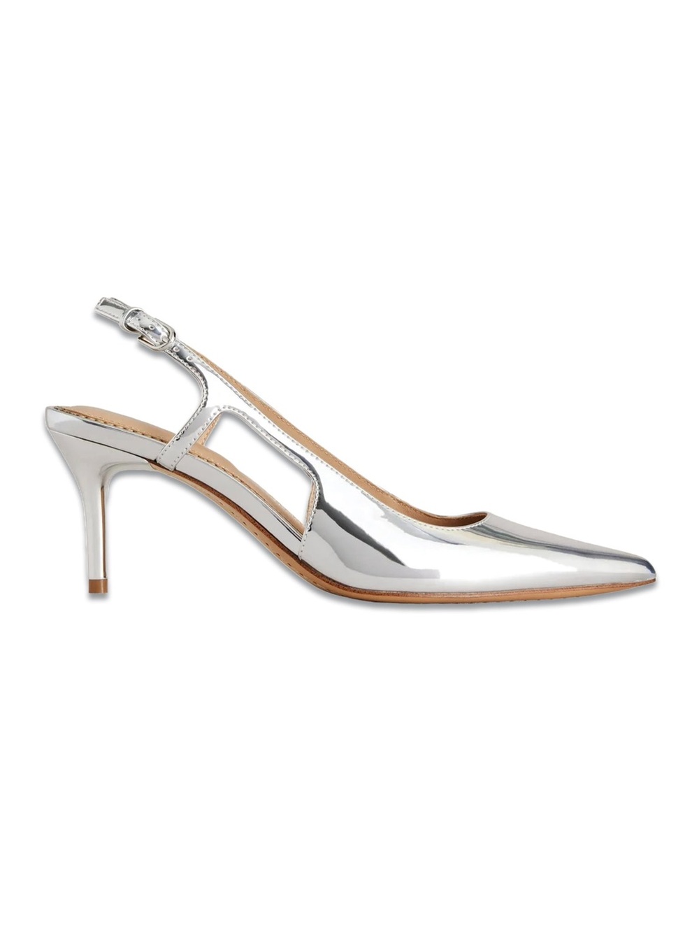 Women’s BODEN Silver cut out sling back pointed toe heels- Size 38